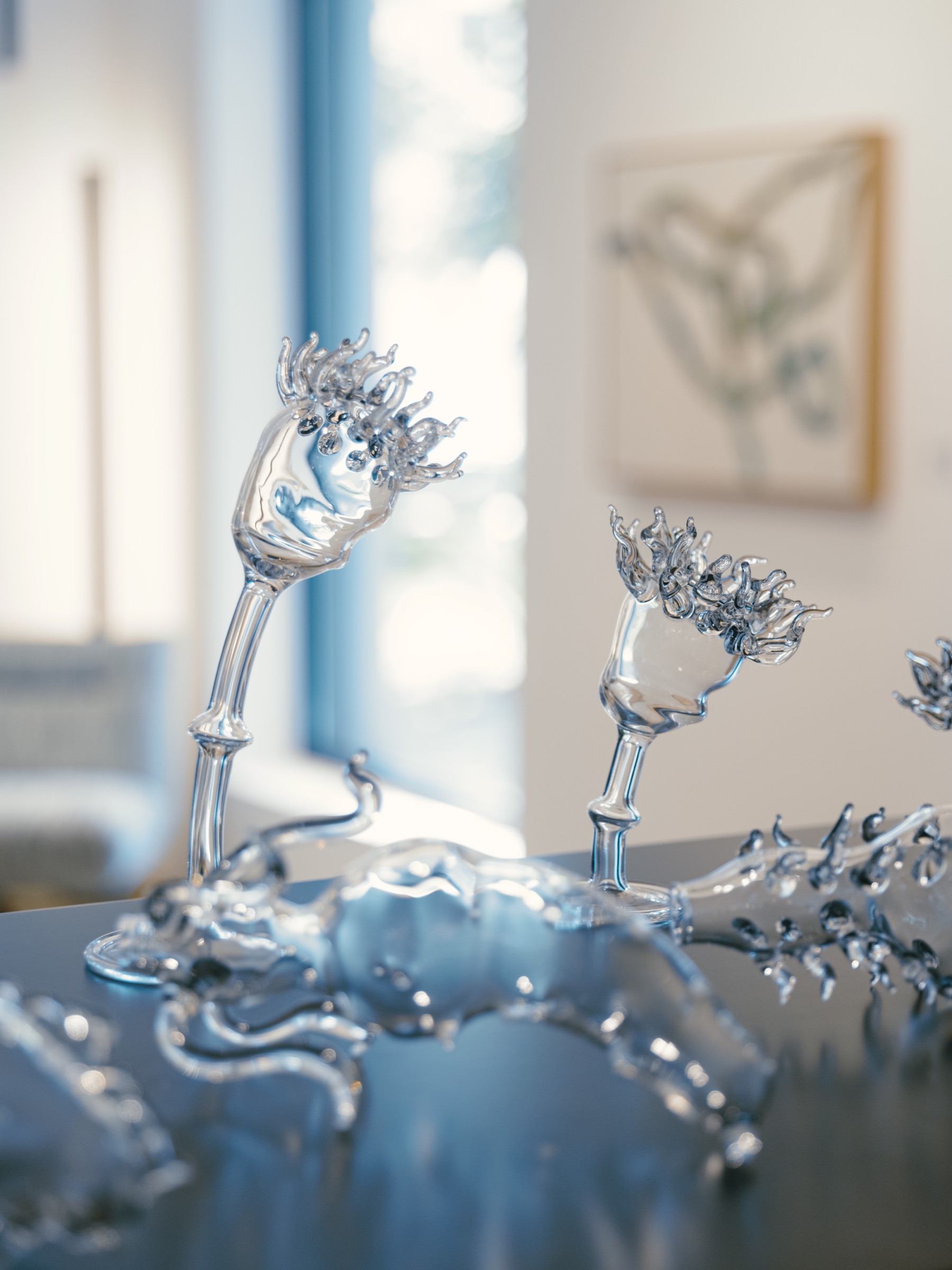 Glass artworks in the gallery